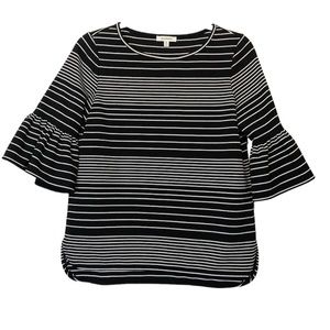 Max Studio Black and White Striped Top